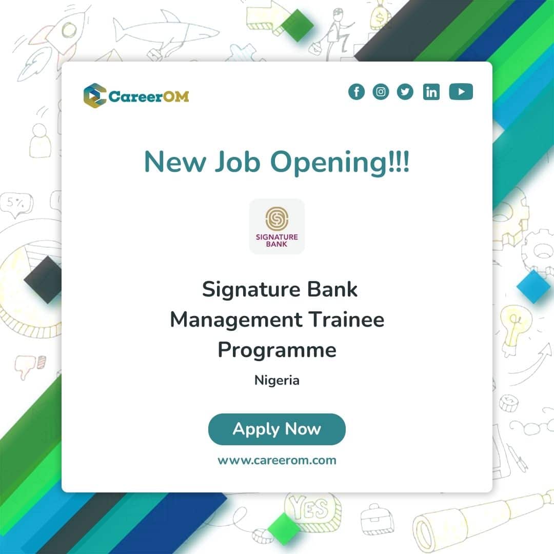 Signature Bank Management Trainee Programme 2024