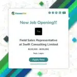 Field Sales Representative at Swift Consulting Limited